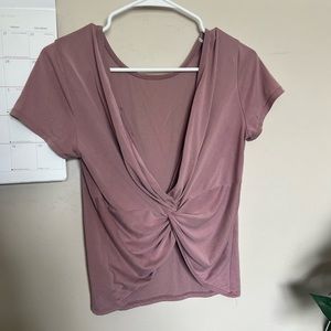 Mauve Twist Back Tee